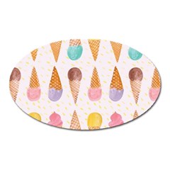 Cute Ice Cream Oval Magnet by Brittlevirginclothing