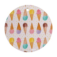 Cute Ice Cream Round Ornament (two Sides) by Brittlevirginclothing