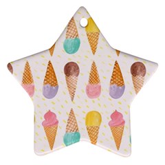 Cute Ice Cream Star Ornament (two Sides) by Brittlevirginclothing