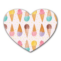 Cute Ice Cream Heart Mousepads by Brittlevirginclothing