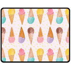 Cute Ice Cream Fleece Blanket (medium)  by Brittlevirginclothing