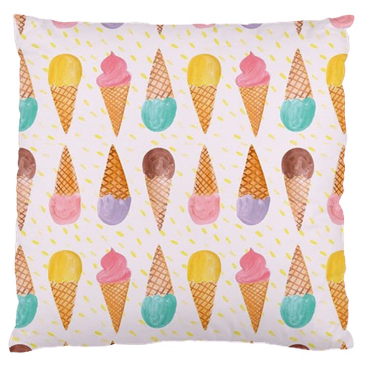 Cute ice cream Large Flano Cushion Case (One Side)