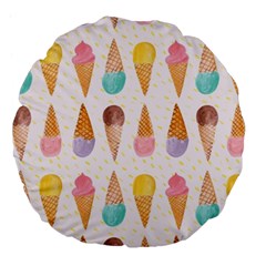 Cute Ice Cream Large 18  Premium Flano Round Cushions by Brittlevirginclothing