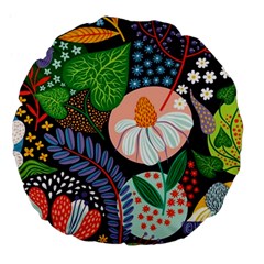 Japanese Inspired Large 18  Premium Flano Round Cushions by Brittlevirginclothing