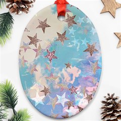 Pastel Stars Ornament (oval) by Brittlevirginclothing