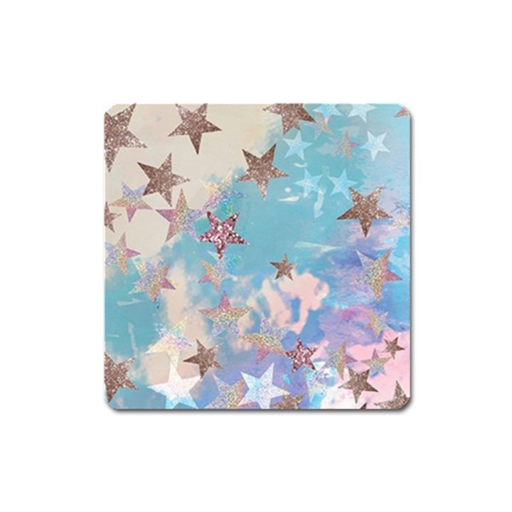 Pastel stars Square Magnet