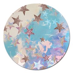 Pastel Stars Magnet 5  (round) by Brittlevirginclothing