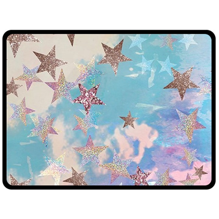 Pastel stars Double Sided Fleece Blanket (Large) 