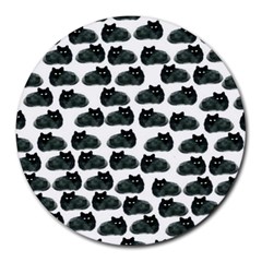 Black Cat Round Mousepads by Brittlevirginclothing