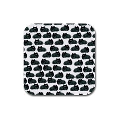 Black Cat Rubber Square Coaster (4 Pack)  by Brittlevirginclothing