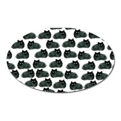 Black Cat Oval Magnet by Brittlevirginclothing