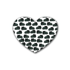 Black Cat Rubber Coaster (heart)  by Brittlevirginclothing