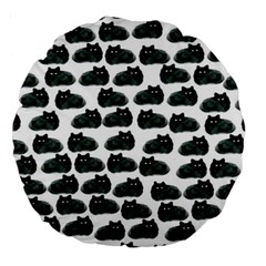 Black Cat Large 18  Premium Round Cushions by Brittlevirginclothing