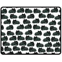 Black Cat Double Sided Fleece Blanket (medium)  by Brittlevirginclothing