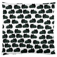 Black Cat Large Flano Cushion Case (one Side) by Brittlevirginclothing