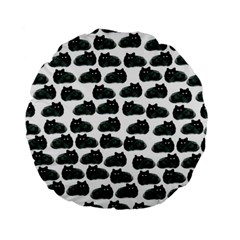 Black Cat Standard 15  Premium Flano Round Cushions by Brittlevirginclothing