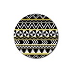 Black bohemian Rubber Coaster (Round)  Front