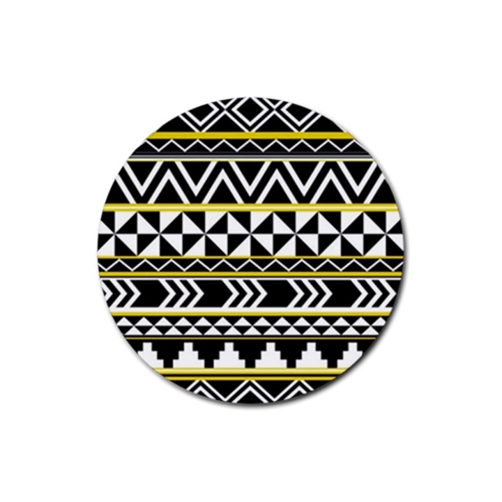 Black bohemian Rubber Coaster (Round) 