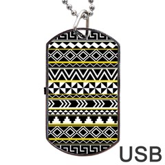 Black Bohemian Dog Tag Usb Flash (two Sides) by Brittlevirginclothing