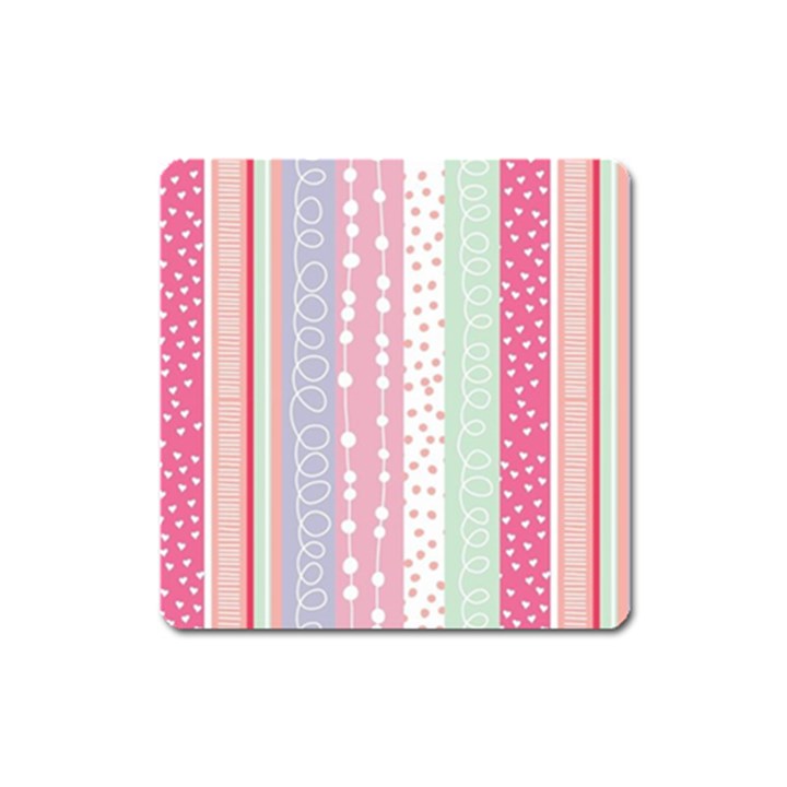 Pink wood Square Magnet