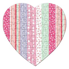 Pink Wood Jigsaw Puzzle (heart) by Brittlevirginclothing