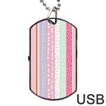 Pink wood Dog Tag USB Flash (Two Sides) Front