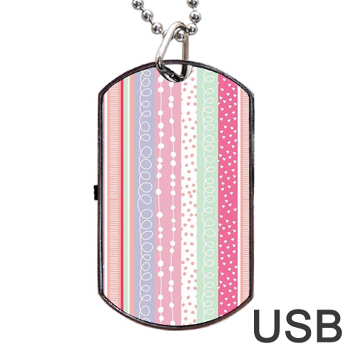 Pink wood Dog Tag USB Flash (Two Sides)