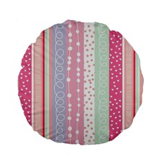 Pink Wood Standard 15  Premium Flano Round Cushions by Brittlevirginclothing