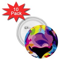 Colorful Lion 1 75  Buttons (10 Pack) by Brittlevirginclothing