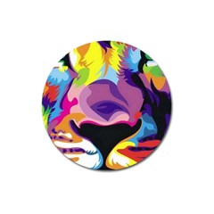 Colorful Lion Magnet 3  (round) by Brittlevirginclothing