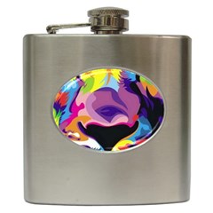 Colorful Lion Hip Flask (6 Oz) by Brittlevirginclothing