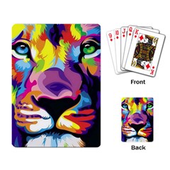 Colorful Lion Playing Card by Brittlevirginclothing