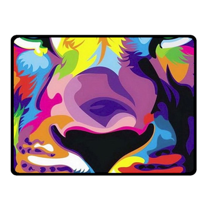 Colorful Lion Double Sided Fleece Blanket (Small) 