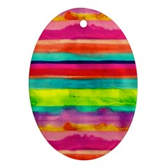 Wet Painted Paper Oval Ornament (two Sides) by Brittlevirginclothing