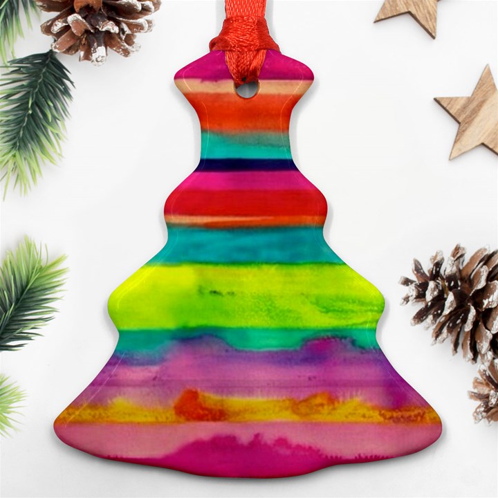 wet painted paper Christmas Tree Ornament (Two Sides)