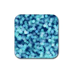 Blue Light Rubber Coaster (square)  by Brittlevirginclothing