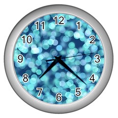 Blue Light Wall Clocks (silver)  by Brittlevirginclothing