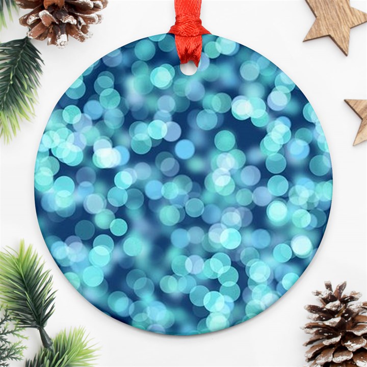 Blue light Round Ornament (Two Sides)