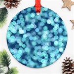 Blue light Round Ornament (Two Sides) Back