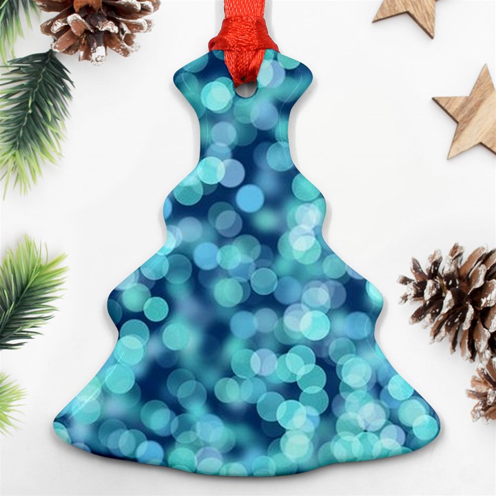 Blue light Christmas Tree Ornament (Two Sides)