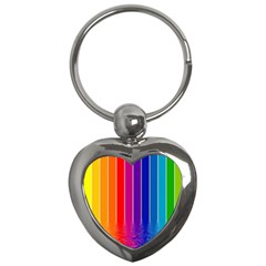 Faded Rainbow  Key Chains (heart)  by Brittlevirginclothing