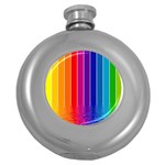 Faded rainbow  Round Hip Flask (5 oz) Front