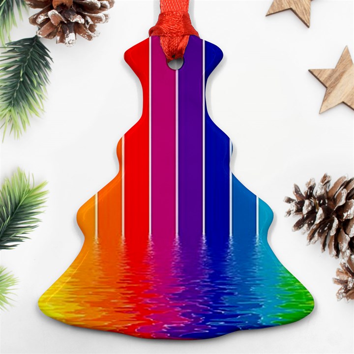 Faded rainbow  Christmas Tree Ornament (Two Sides)