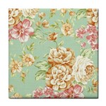 Vintage pastel flower Tile Coasters Front