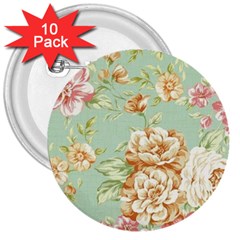 Vintage Pastel Flower 3  Buttons (10 Pack)  by Brittlevirginclothing