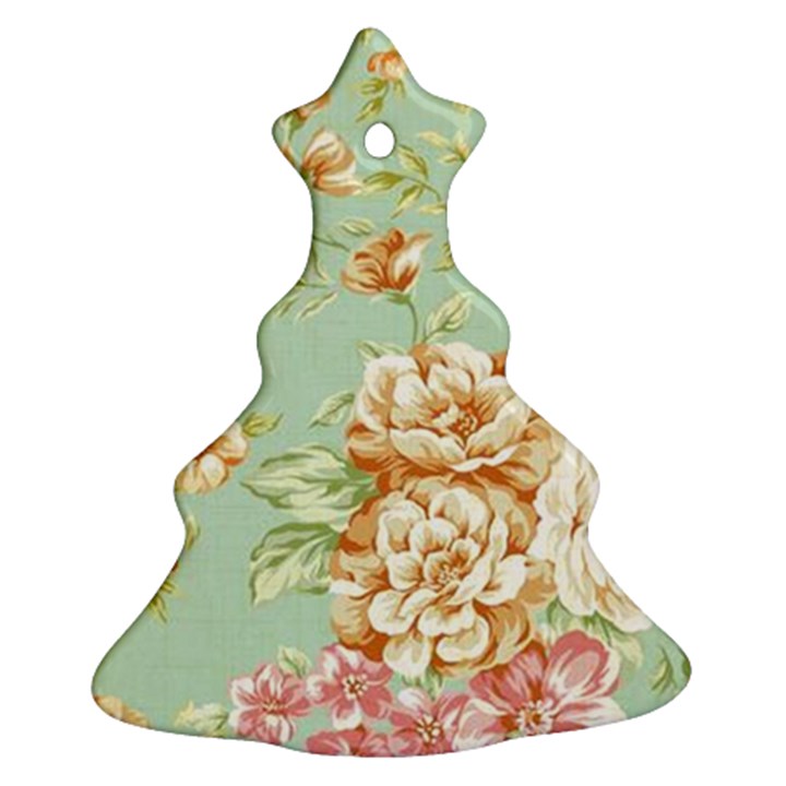 Vintage pastel flower Christmas Tree Ornament (Two Sides)