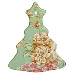 Vintage pastel flower Christmas Tree Ornament (Two Sides) Back