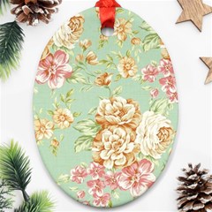 Vintage Pastel Flower Ornament (oval) by Brittlevirginclothing