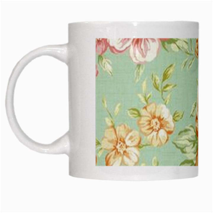 Vintage pastel flower White Mugs