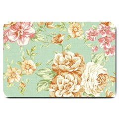 Vintage Pastel Flower Large Doormat  by Brittlevirginclothing